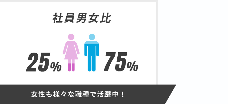 女性も様々な職種で活躍中！